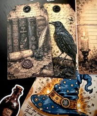 Witchy Junk Journal Kit Ephemera Pack Halloween Gothic Dark Academia 101 Pc