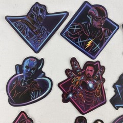 Marvel Superhero Stickers Neon BLK Avengers DC Spiderman Decal Pack Lot 35pc New