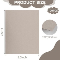 Chipboard Cardboard 8.5 x 11 inch, 100 Sheets of 22 Point Kraft Board, Flat C…