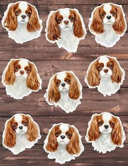 King Charles Spaniel Die Cut Vinyl Stickers Scrapbooking Laptop Waterbottle
