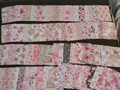 100 PC Scrapbooking JJ Books Of Watercolor Material Paper Pack Pink 5 1/2 X 33/4