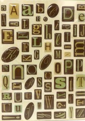 K&Company K-ology Classic K Lot Alphabet Stickers Scrapbook 99 Pcs Brown/Green