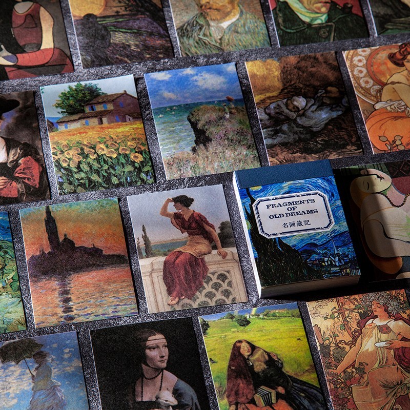 Mini Paper Book,50 Pages Assorted, Art Museum,Van Gogh,Monet,Starry Night