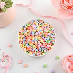 100 Pcs Colorful Heart Resin Charms Flatback Medium to Large,