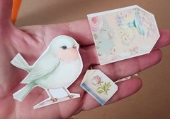 Lot #1 Birds Roses junk journal DIE Cut Paper Ephemera Tags Collage Scrapbook