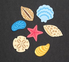 Seashells Shell 7 pcs Cardstock Paper Die Cut Embellishment Scrapbook Cardmaking