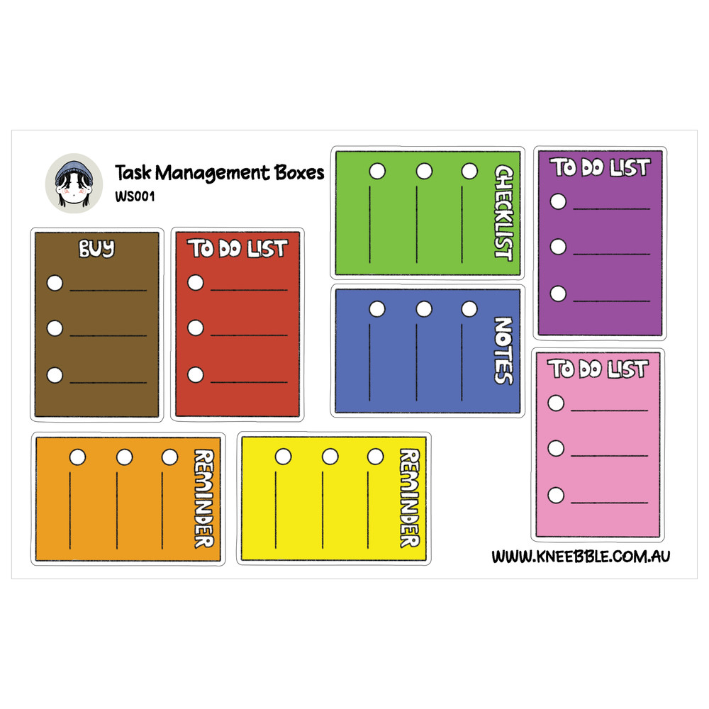 Planner Stickers – Task Management Boxes with Checklist & To Do List Labels