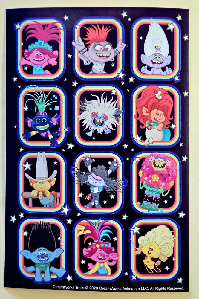 Trolls. DreamWorks. Sticker sheet