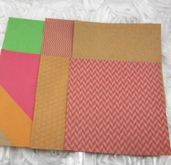 25 Sheet lot of 6×6 Kraft and Neon Acid Free Paper Stock