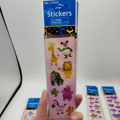 Lot of 55 Individually Wrapped Sheets Assorted Iridescent Colorful Stickers OTC