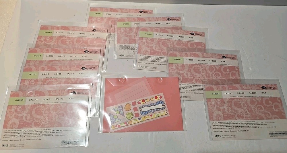 10 Creative Memories GAZEBO Double Dip Photo Mat Journaling Box Stickers LOT 10