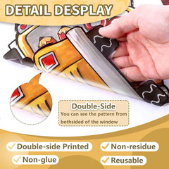 8 Sheets Back to School Window Clings,Cute School Bus Pencils Apple Window Stick