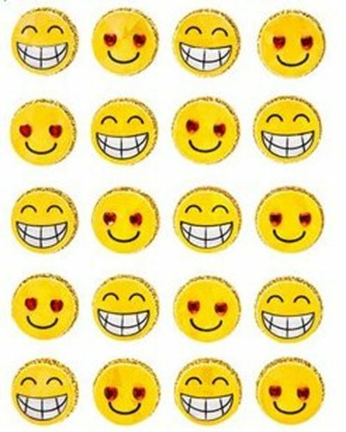 Smiling Faces Emoji Stickers 3d Glitter Repeats