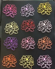 FLOWERS card stock die cut embellishments 6 Pcs Choose color 2” x 2-1/4″