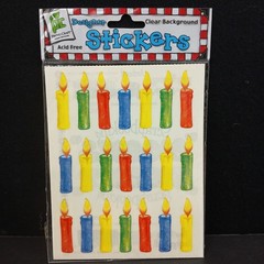 Provo Craft Stickers Birthday Candles Multicolored Clear Background Individual