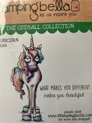 New Stamping Bella Rubber Stamp ODDBALL UNICORN cling set of 2 free USA ship