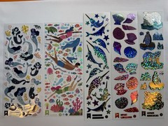 Fun Sealife Stickers, Axolotl/Narwhal/Mermaid/Jellyfish, Stickiiclub/Pipsticks