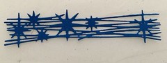 Die Cuts * Starburst Strip * Set of 12 * White * Red White & Blue * Silver Foil