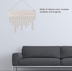 Birthday Reminder Wall Calendar Wooden Board DIY Listing Advent for Children