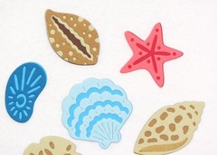 Seashells Shell 7 pcs Cardstock Paper Die Cut Embellishment Scrapbook Cardmaking