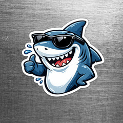 Cool Sunglasses Shark Sticker