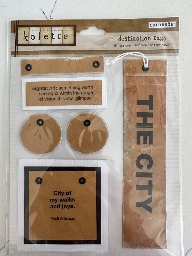 Colorbok Kolette Self Adhesive Destination Tags «The City» Scrapbooking