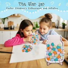 2 Pack Magnetic Reward Jar for Kids, Star & Heart Reward System