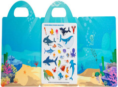 6 Theme Jelly Sticker Book Reusable Sticker with File Pocket, 2-6 years