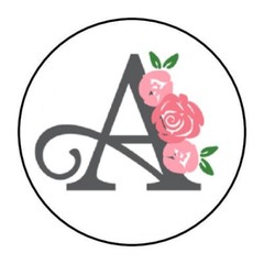 30 CLASSIC BLACK & FLORAL MONOGRAM LETTER ENVELOPE SEALS LABELS STICKERS 1.5″