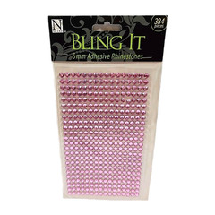 New Nicole Pink Rhinestone Stickers 5MM Bling It Craft Embellishment 384 Count