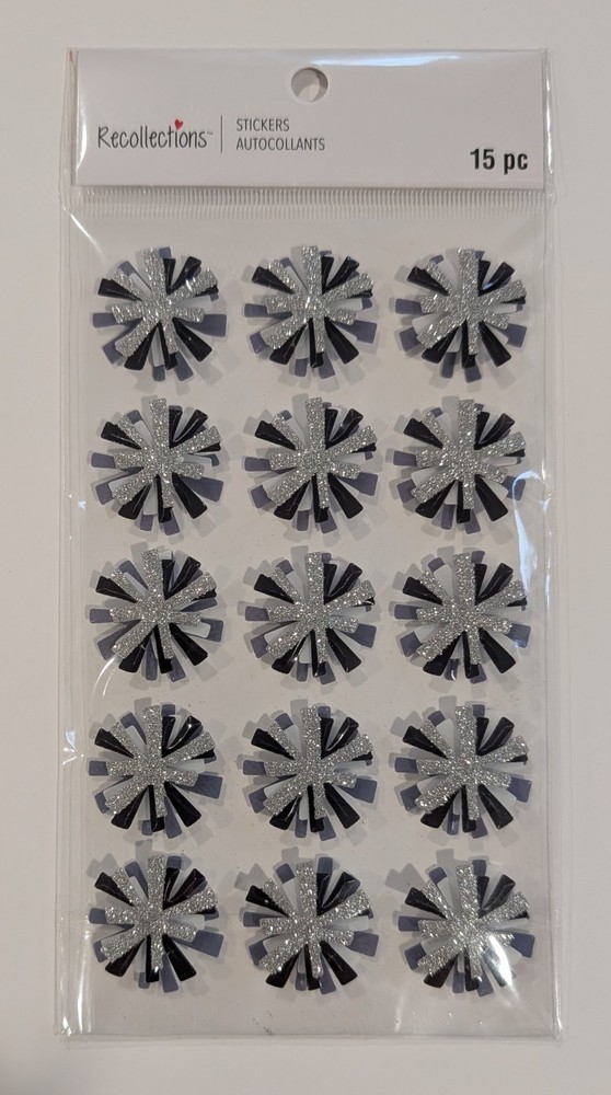Black & Silver Pom Poms For Cheerleading Scrapbooking Stickers by Recollections