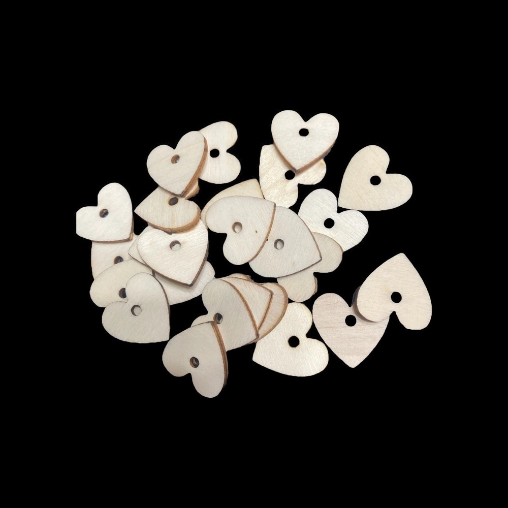 CTMH Embellishments Wooden Shape HEARTS Z1012 25 Pcs UNFINISHED Approx. 3/4”