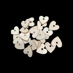 CTMH Embellishments Wooden Shape HEARTS Z1012 25 Pcs UNFINISHED Approx. 3/4”