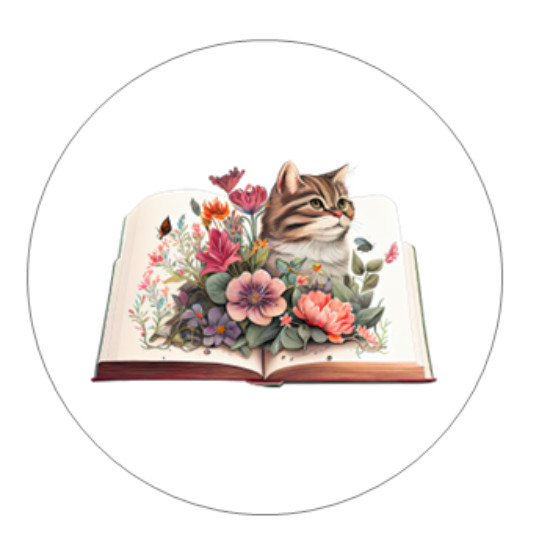 Kitten Cat Book Floral Flower Handmade Stickers Scrapbook Planner Envelope Label