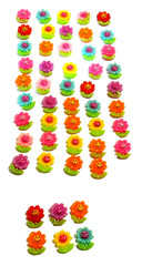 Lot of 50 Multicolor Smiling Flower Flatbacks For Crafting – NEW (#11)