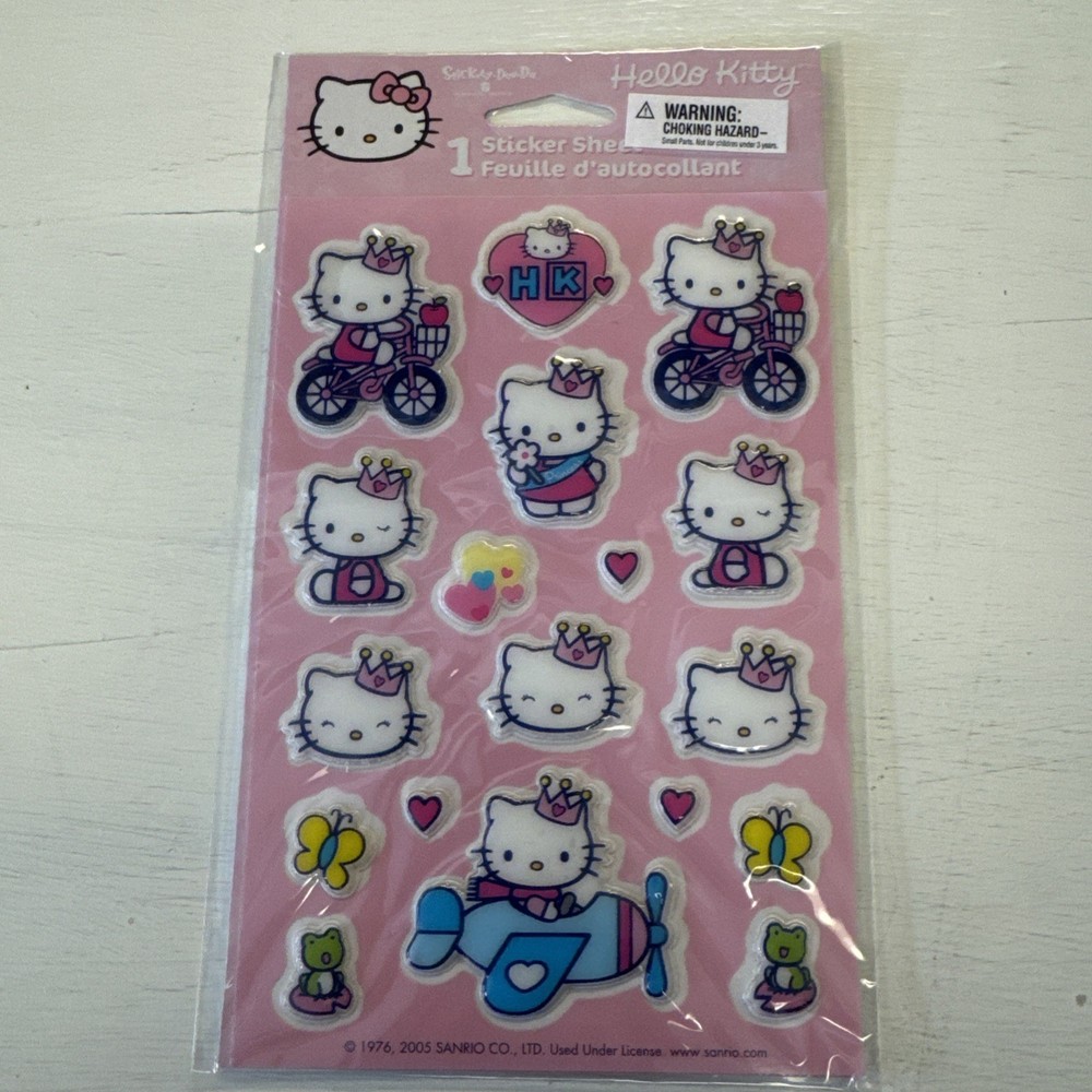 Hello Kitty Crown Stickers Stickety-Doo-Da American Greetings 2005 1 Sheets