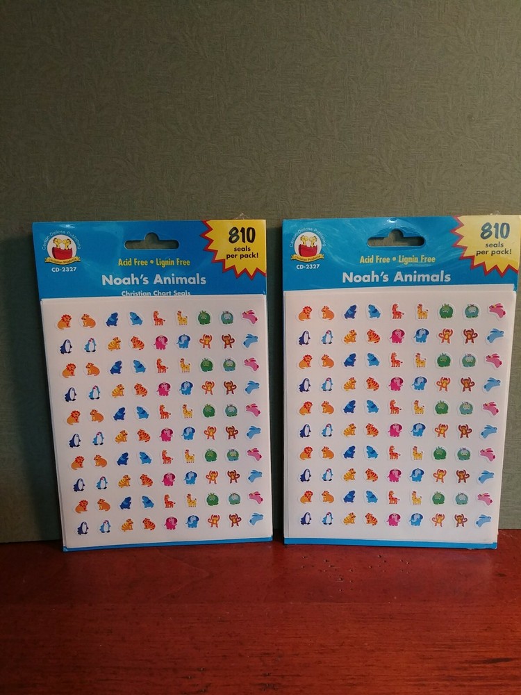 carson dellosa publishing sticker Noah’s Animals stickers 2 packs of 810 sticker