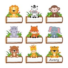 135Pcs Animal Theme Adhesive Name Labels 3x3Inch Kids Clothing Name Sticker