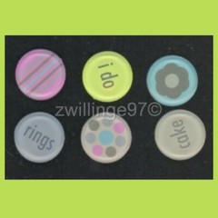 KI MEMORIES ICE CANDY INFINITY WEDDING DOTS ACRYLIC EMBELLISHMENTS 6 pcs 3/4″