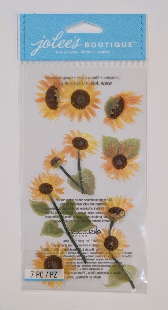 Jolee’s Sunny Sunflowers Yellow Flowers Scrapbooking Stickers