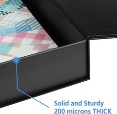 Odor-Free 12×12 Scrapbook Storage Box – Elegant Black, Shallow Design, 1 Pack