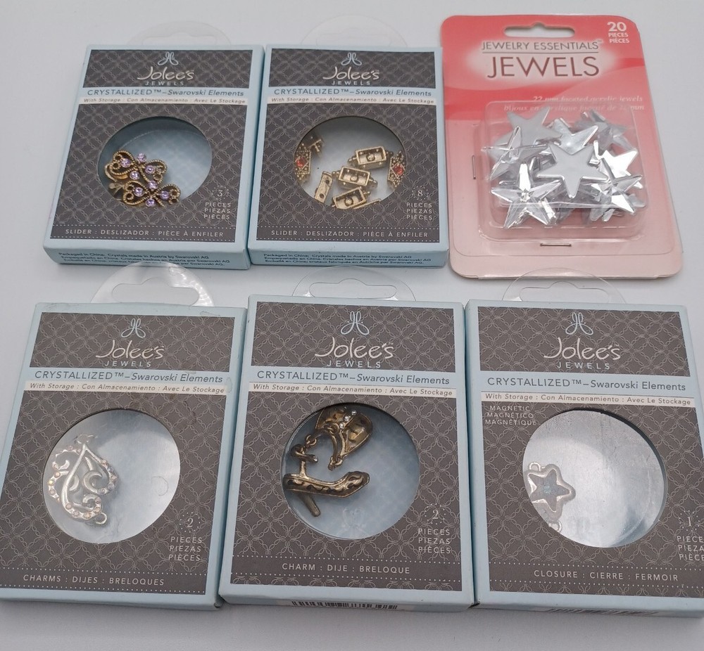 NEW Lot of 6 JOLEES JEWELS Crystallized Swarovski Elements Charms