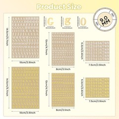 6 Sheets 9mm Alphabet Number Stickers Mini Letters Stickers Glitter Alloy Sel…