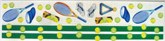 Tennis Racquet Racket Balls Visor Shoes Medal Creative Memories Border Stickers