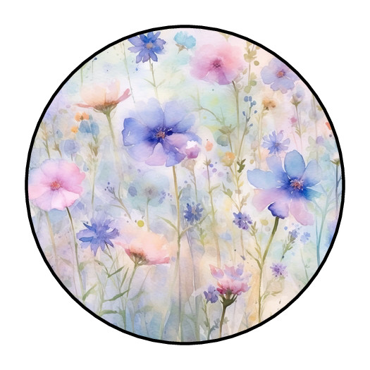 30 WILDFLOWERS ENVELOPE SEALS STICKERS LABELS TAGS 1.5″ ROUND FLORAL PINK PURPLE
