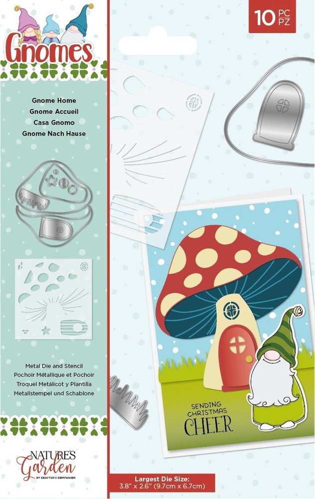 Crafters Companion Nature’s Garden GNOMES – GNOME HOME – METAL DIE N STENCIL