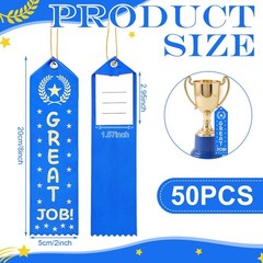 50 PCS Great Job Award Ribbons 8 x 2 Inches Achievement Bulk Event Card Rope