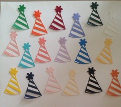 Large Party/Birthday Hats Die Cut Embellishments 12 pcs 2-1/2″ x 1-3/4″