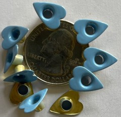 BABY BLUE PRIMITIVE HEART ALUMINUM EYELET(10pc)Boy•Love•Card making•Scrapbooking