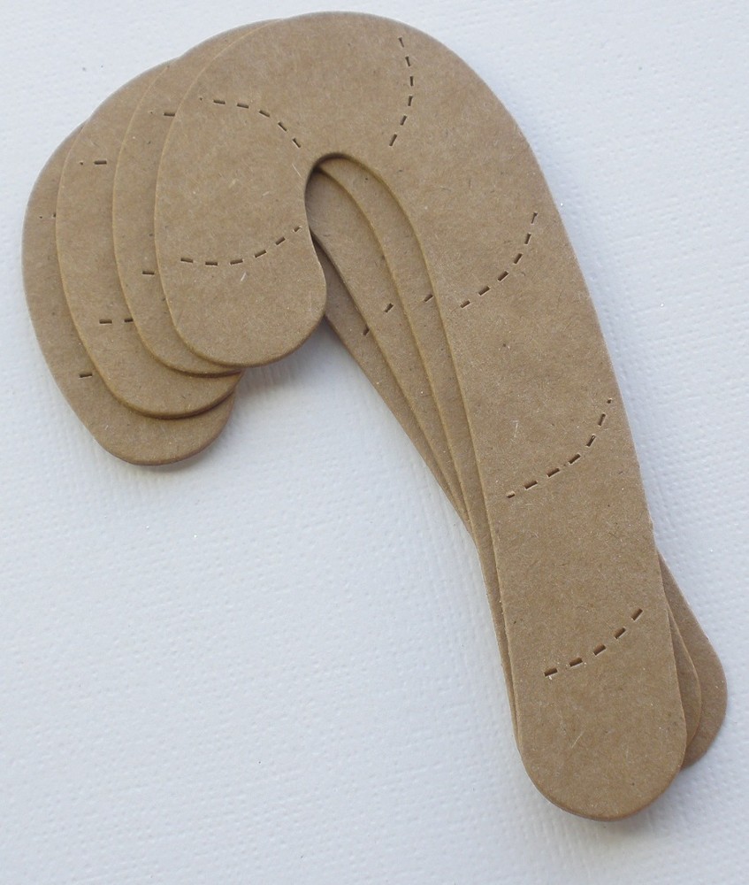 (5) CANDY CANES – Raw/Bare/Unfinished Christmas Chipboard Die Cuts